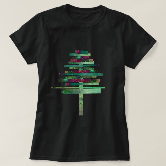 T-shirt Artisanat moderne sapin de Noël (Design devant)