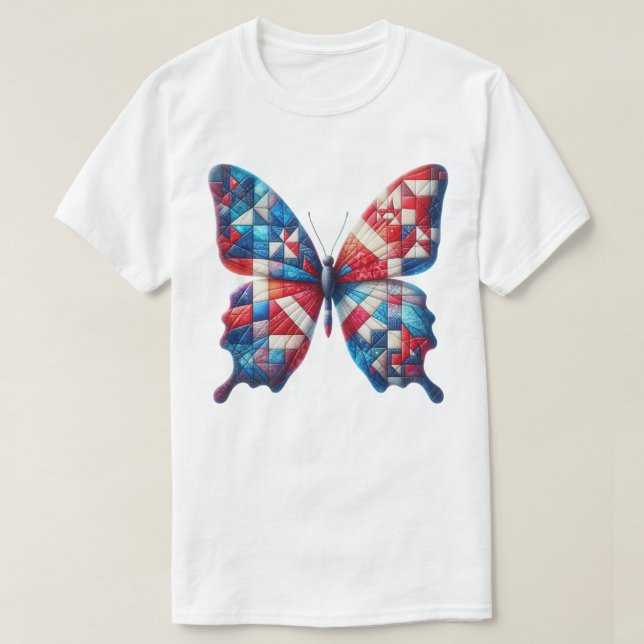 T-shirt Artisanat patchwork patriotique  (Design devant)