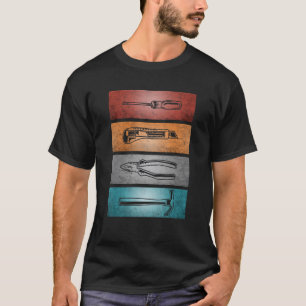 T-shirt Artisanat Vintage rétro Outils Artwork mécanique