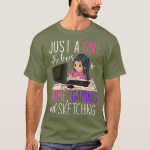 T-shirt Artist Gamer Girls Gift Sketching Video Games