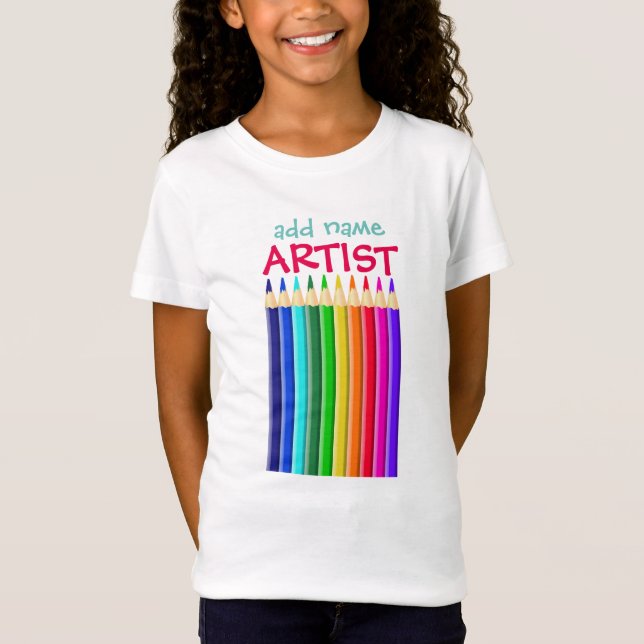 T-Shirt Artist nommée : Crayon ou crayon de couleur (Devant)