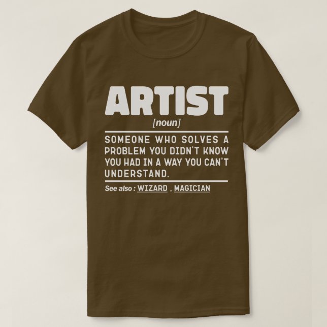 T-shirt Artist Noun Définition Drôle Drôle Sayings Cool (Design devant)