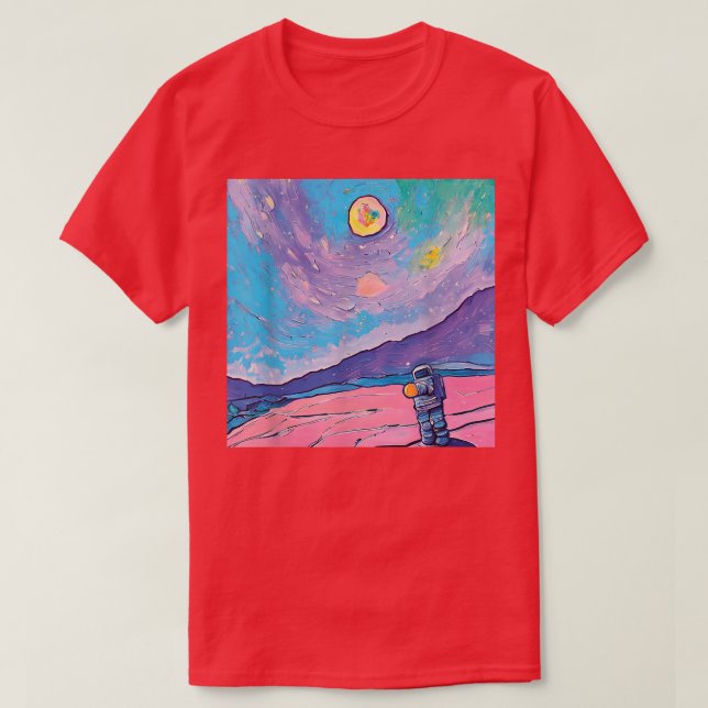T-shirt Artiste astronaute de la peinture spatiale (Design devant)