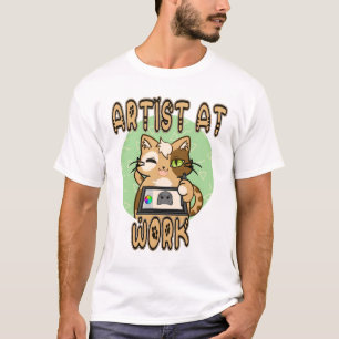 T-shirt Artiste au travail - conception de chat mignon