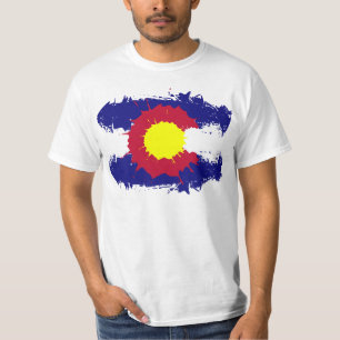 T-shirt Artiste Colorado drapeau peint splatt mecs chemise