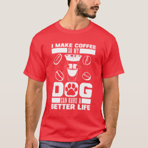 T-shirt Artiste de café barista chien vintage