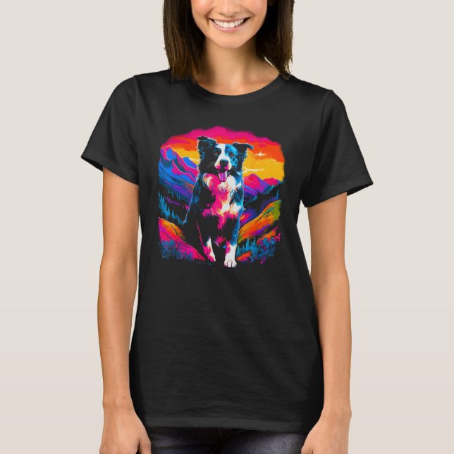 T-shirt Artiste de chiens de Collie Frontière (Devant)