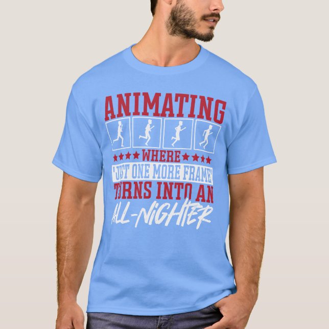 T-shirt Artiste de dessin animé d'animation Modélisation 3 (Devant)