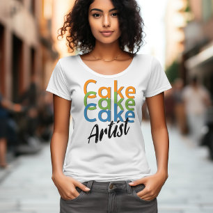 T-shirt Artiste de gâteau moderne pour boulangerie boulang
