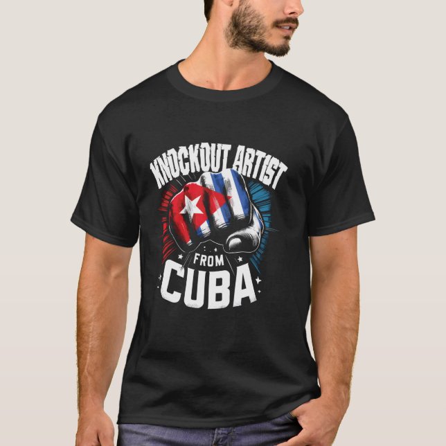 T-shirt Artiste de Knockout de Cuba Fierté de la Boxe Cuba (Devant)