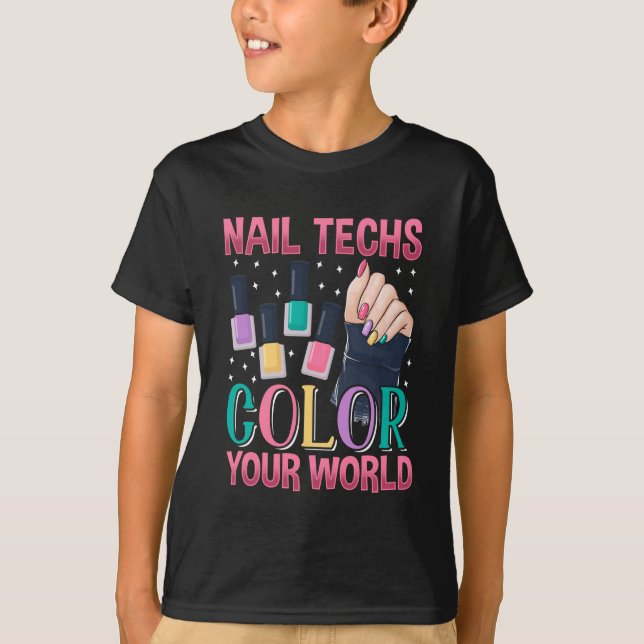 T-shirt Artiste de manucure des clous colorés (Devant)