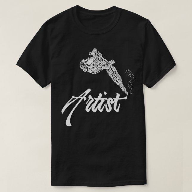 T-shirt Artiste de tatouage italique pistolet de tatouage  (Design devant)