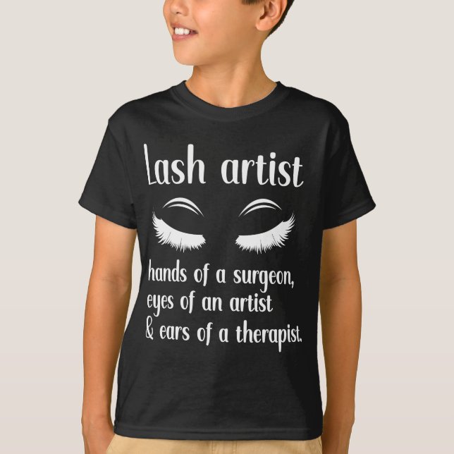 T-shirt Artiste Lash Femme Mignonne Définition Eyelash Art (Devant)
