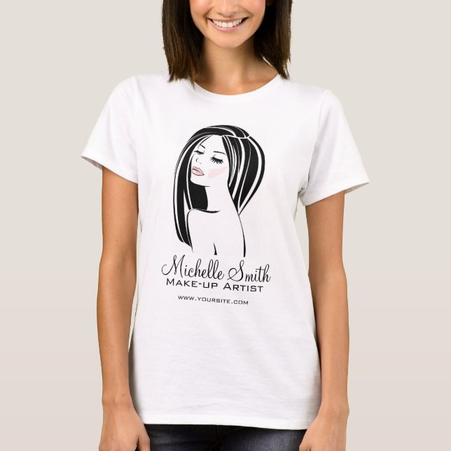 T-shirt Artiste maquillage Femme Face longs cils marque (Devant)