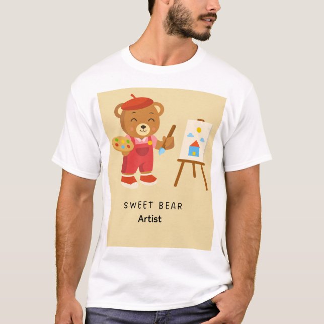 T-shirt Artiste ours doux  (Devant)
