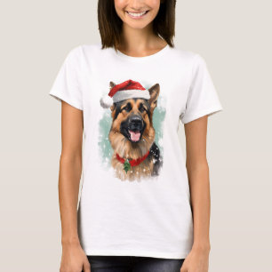 T-shirt Artiste peint de Noël berger allemand