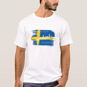 T-shirt Artistic Brushstroke Sweden Flag