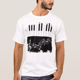 T-shirt Artistic Piano Keys Treble Clef Notes musicales