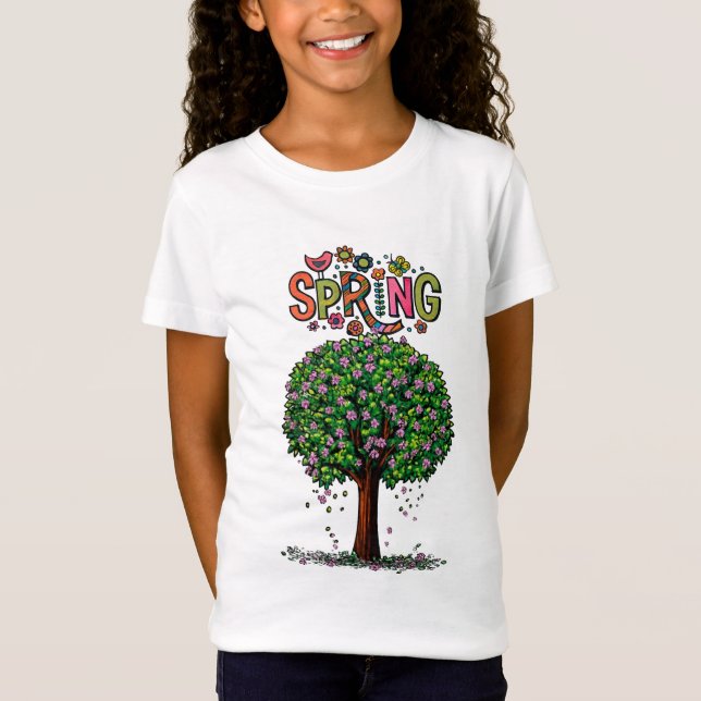 T-Shirt Artistic Spring Blossom Tree Graphic  (Devant)