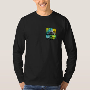 T-shirt Artistic Sunset Beach Surf Palm Tree Tropical F