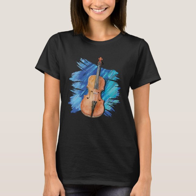 T-shirt Artistic Viola Painting  Violist Music Instrument (Devant)