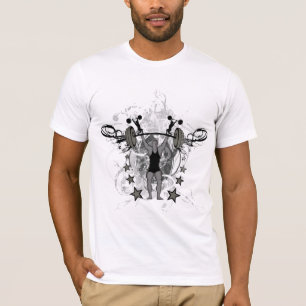 T-shirt artistique de culturiste de haltérophile