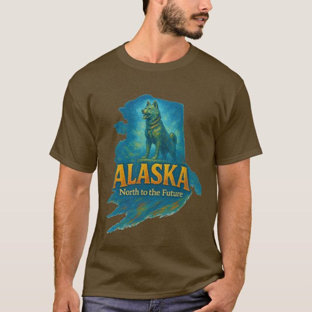 T-shirt artistique de l'état de l'Alaska - Peintur (Devant)