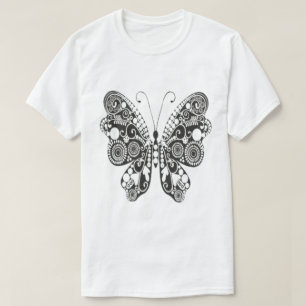 T-Shirt Artistique de Papillon de Style Livre de C