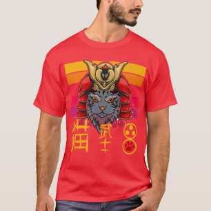 T-shirt Arts martiaux japonais samouraï chat japonais chat