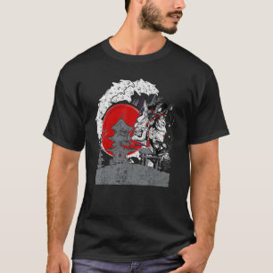 T-shirt Arts Martiaux Japonais Tengu Samurai Avec Geisha J