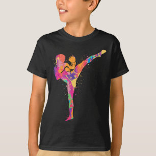 T-shirt Arts martiaux Muay Thai enfants femmes filles kick