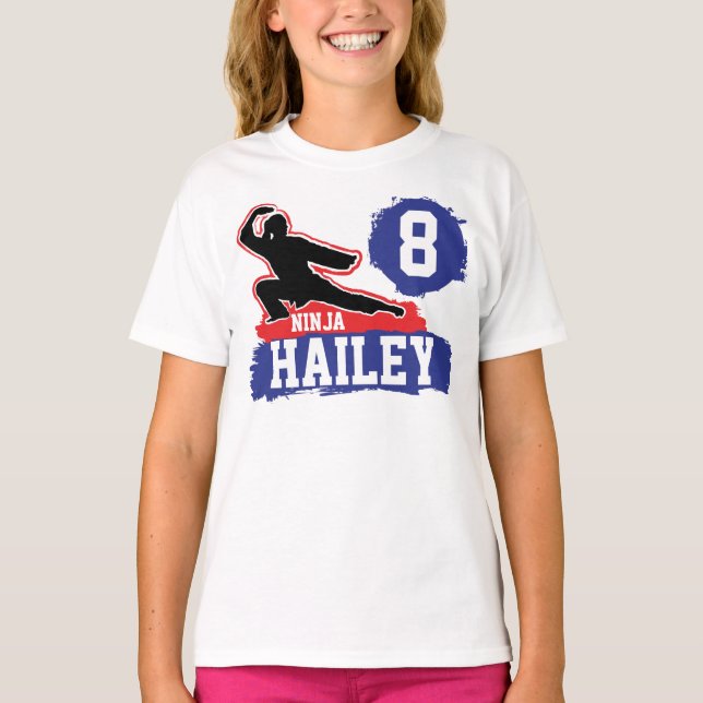 T-shirt Arts Martiaux Ninja Guerrier Thème Anniversaire Fi (Devant)