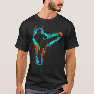 T-shirt Arts Martiaux Taekwondo Rétro Colorés Hommes Garço