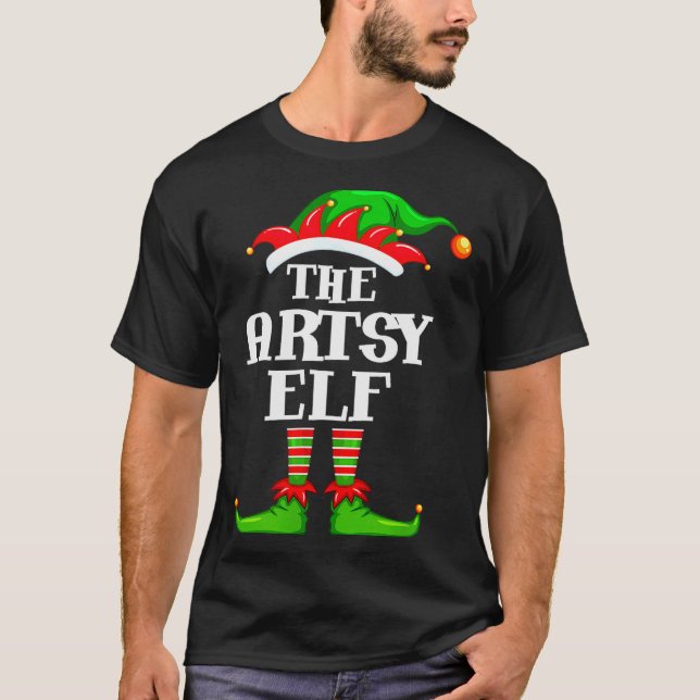 T-shirt Artsy Elf Matching Family Group Christmas Party Py (Devant)