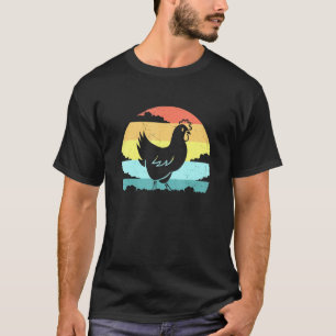 T-shirt Artsy poulet Retro Vintage coucher de soleil