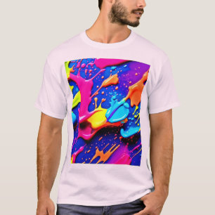 T-shirt Artwork de peinture de néon dynamique