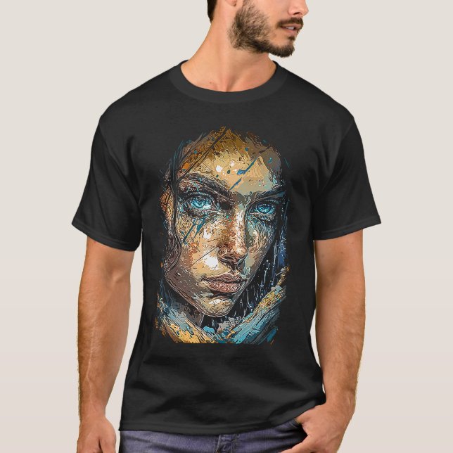 T-shirt Artwork Fantasy Portrait of a Beautiful Woman with (Devant)