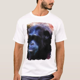 T-shirt Arty Blue Chimpanzee Portrait