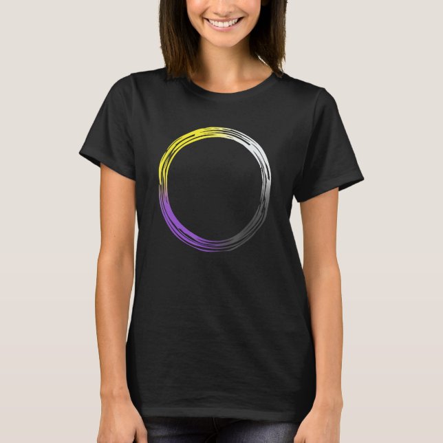 T-shirt Arty Circle Drapeau non binaire subtil Enby Pride  (Devant)