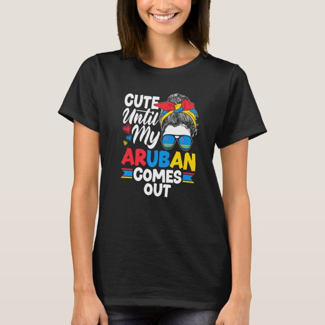 T-shirt Aruba Aruban Aruba Flag Cute Until My Aruban Comes (Devant)