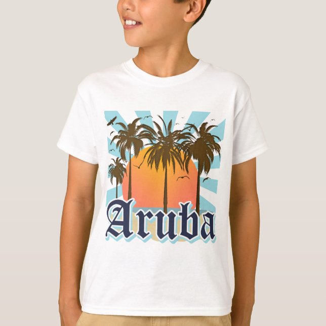 T-shirt Aruba échoue le coucher du soleil (Devant)