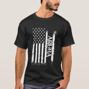 T-shirt Aruba États-Unis en détresse avec le drapeau améri