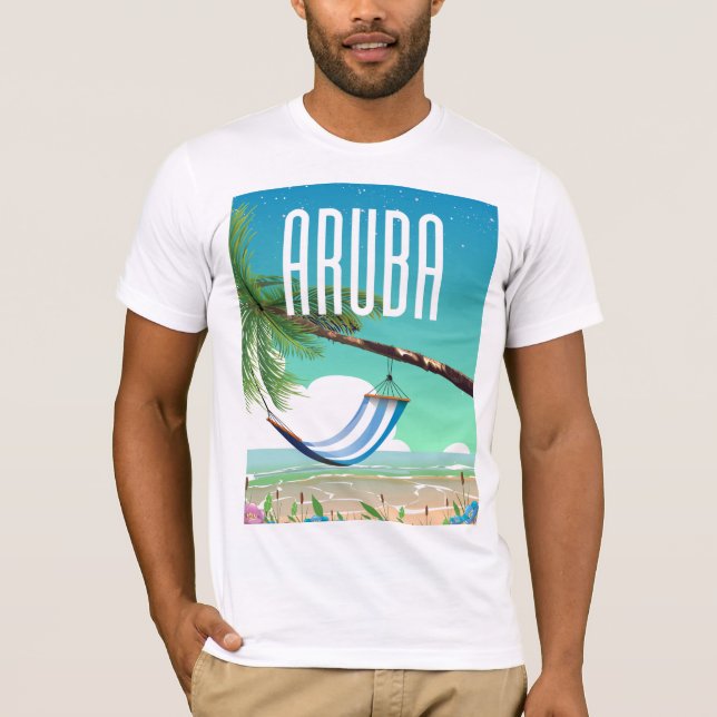 T-shirt Aruba Hammock affiche de voyage (Devant)
