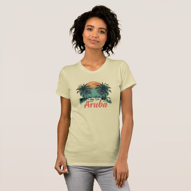 T-shirt Aruba Island Design (Version 2) - Bella+Ca féminin (Devant entier)