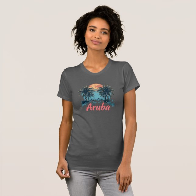 T-shirt Aruba Island Design (Version 2) - Bella+Ca féminin (Devant entier)
