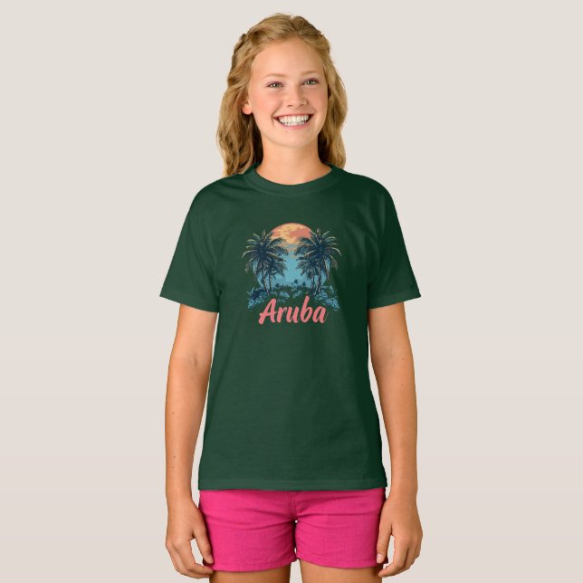 T-shirt Aruba Island Design (Version 2) - T-S de base pour (Devant entier)