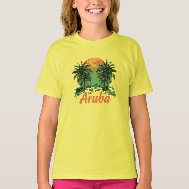T-shirt Aruba Island Design (Version 2) - T-S de base pour (Devant)