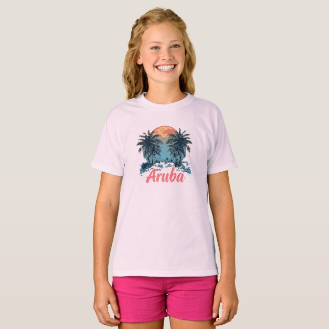 T-shirt Aruba Island Design (Version 2) - T-S de base pour (Devant entier)