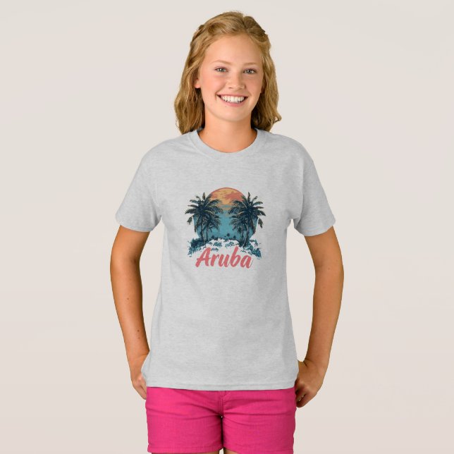 T-shirt Aruba Island Design (Version 2) - T-S de base pour (Devant entier)