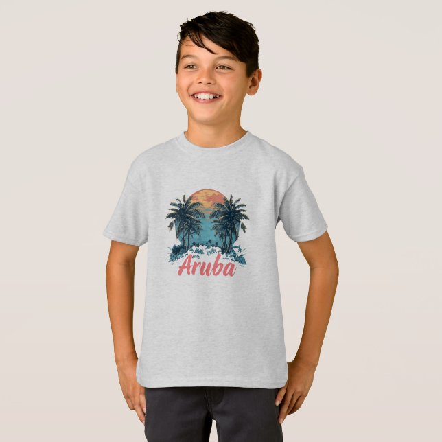 T-shirt Aruba Island Design (Version 2) - T-Sh de base pou (Devant entier)